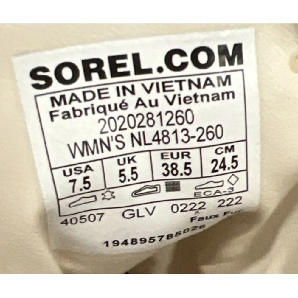 SOREL Brex Boot Cozy Lace Boots Waterproof Nova Sand Sea Salt NL4813-260 Sz. 7.5